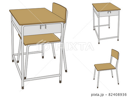 学校机椅子 机 椅子のイラスト素材 4036