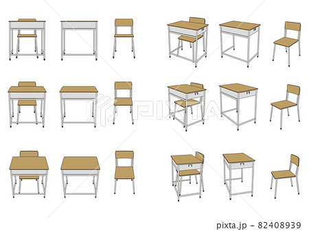学校机椅子 机 椅子のイラスト素材 4039