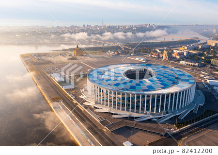 Drone view of the Nizhny Novgorod football stadium in the city of the same name 82412200