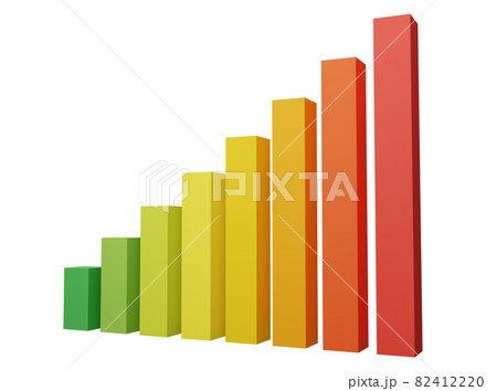 3d素材 シンプルな棒グラフのイラスト素材 4122