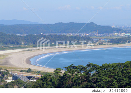 松島四大観壮観の大高森展望台から見る野蒜海岸の風景 宮城県東松島市野蒜 2021年撮影 松島四大観壮観の大高森展望台から見る野蒜海岸の風景 宮城県東松島市野蒜 2021年撮影 82412896
