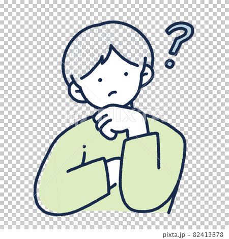 Young man thinking [Illustration material] 82413878