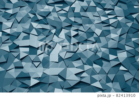 3D illustration with blue abstract polygonal...のイラスト素材 ...