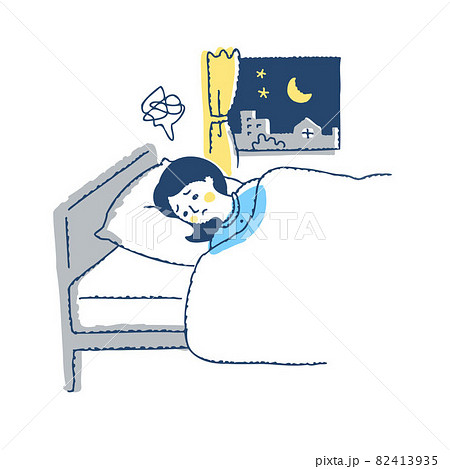 不眠症で困っている女性 82413935