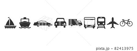 Transports, delivery icons. Vector illustration, flat design. Transports, delivery icons. Vector illustration, flat design. 82413975