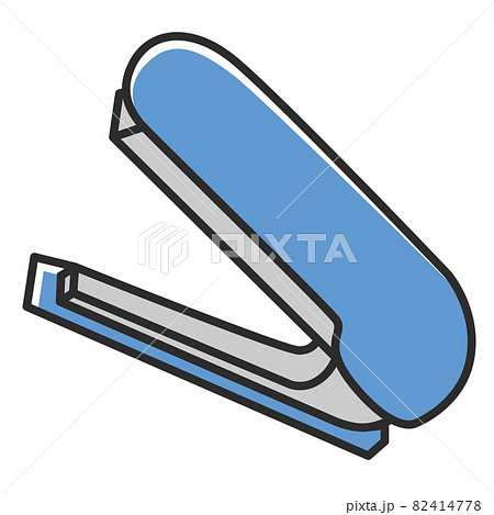 ホッチキス 青 イラスト アイコンのイラスト素材