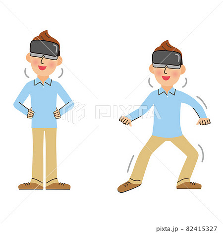 VRゴーグルを装着する男性 VRゴーグルを装着する男性 82415327