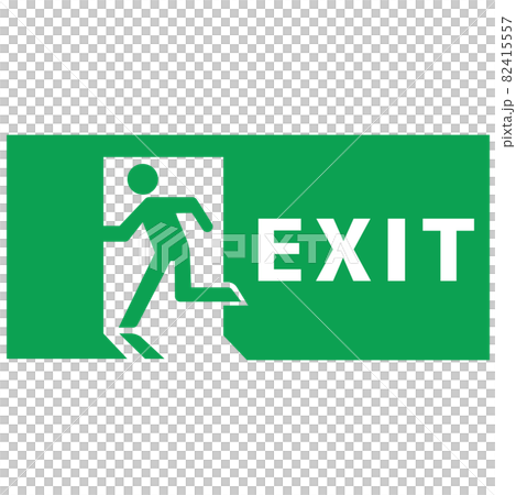 Emergency exit pictogram sign English 82415557