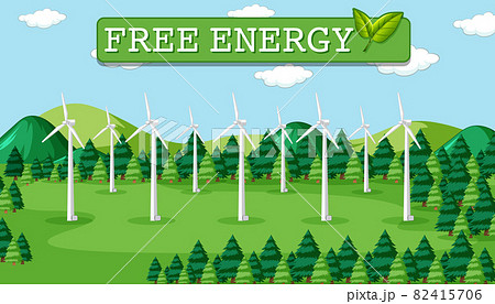 Green energy generated by wind turbine 82415706