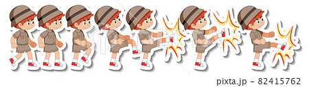 Set of boy scout in different action 82415762