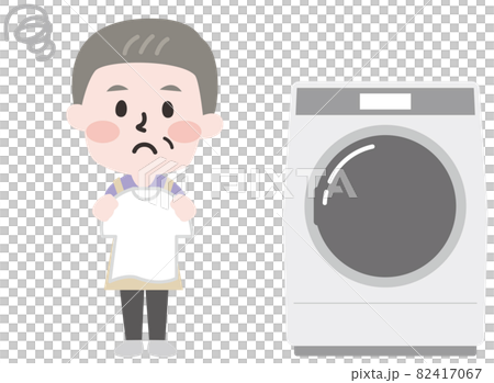 Two-headed body_Senior man doing laundry (dissatisfied) Two-headed body_Senior man doing laundry (dissatisfied) 82417067