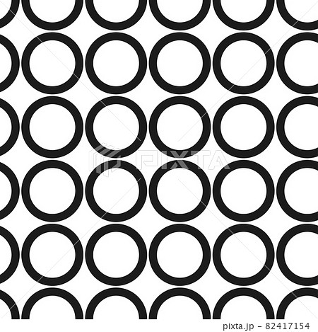 Rings, round shapes made of lines. Seamless minimalistic pattern of linear circles and rings. Vector 82417154