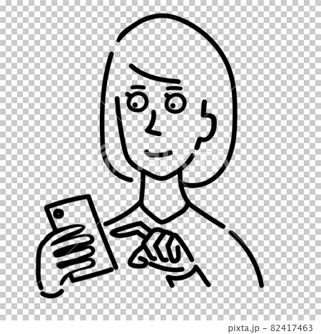 Woman operating a smartphone 82417463