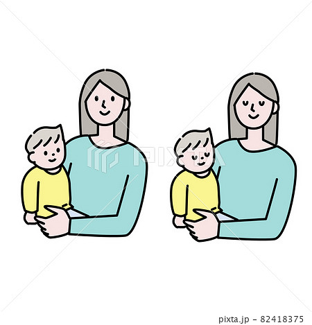 赤ちゃんを抱っこするイラスト素材のイラスト素材 4175