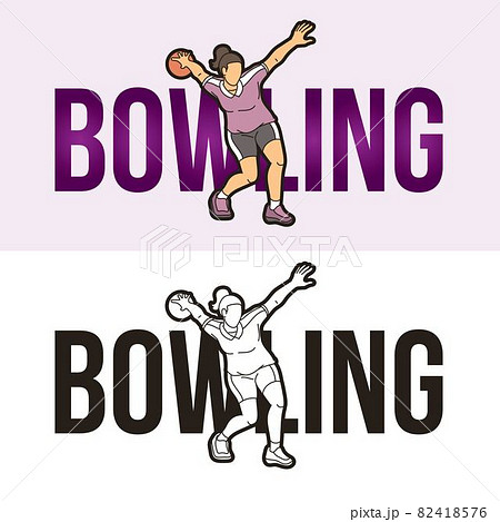 Bowling Text With Sport Players Graphic Vector Bowling Text With Sport Players Graphic Vector 82418576