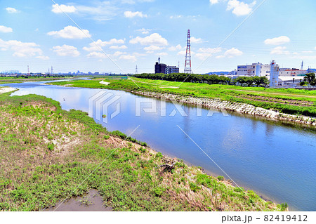 是政橋/多摩川より下流方面を望む(東京都稲城市)【2021.7】 是政橋/多摩川より下流方面を望む(東京都稲城市)【2021.7】 82419412