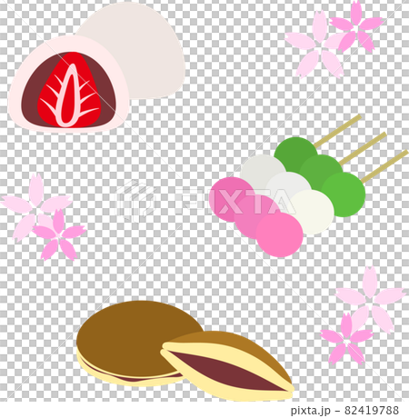Illustration material of Japanese sweets 82419788