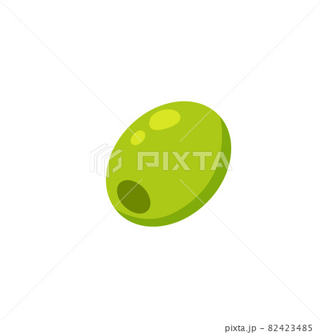 Olive. Green ingredients. Raw vegetable. Flat cartoon illustration. Olive. Green ingredients. Raw vegetable. Flat cartoon illustration. 82423485