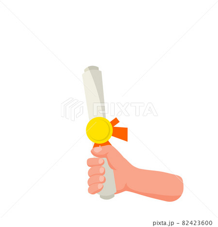 Hand hold diploma. Graduation from high school and university Hand hold diploma. Graduation from high school and university 82423600
