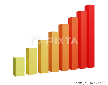 3d素材 シンプルな棒グラフのイラスト素材