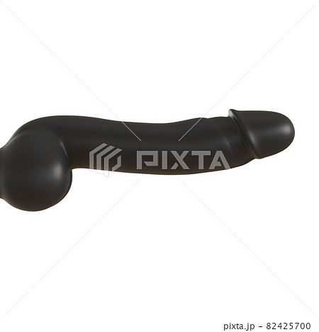 Black rubber phaloss. 3d rendering on isolated background 82425700