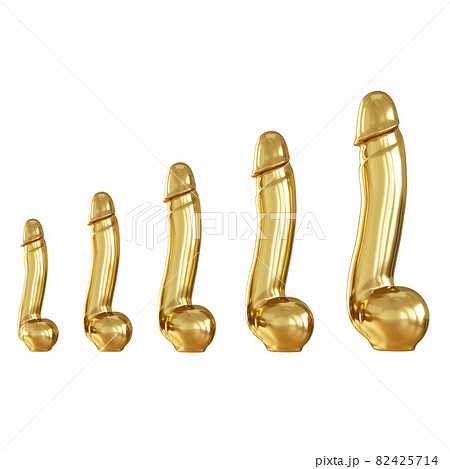 Decorative phallus figurine ascending from gold. 3d rendering on isolated background 82425714