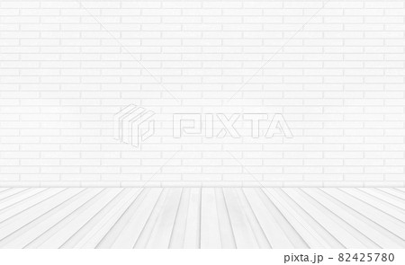 White empty wooden floors with brick wall background. White empty wooden floors with brick wall background. 82425780
