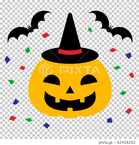 Witch hat pumpkin bat confetti icon Witch hat pumpkin bat confetti icon 82426202