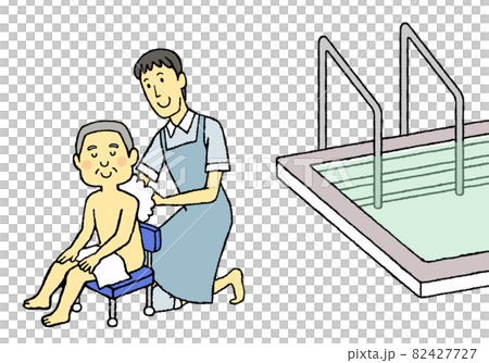 Bathing assistance, elderly care, bathtub 82427727
