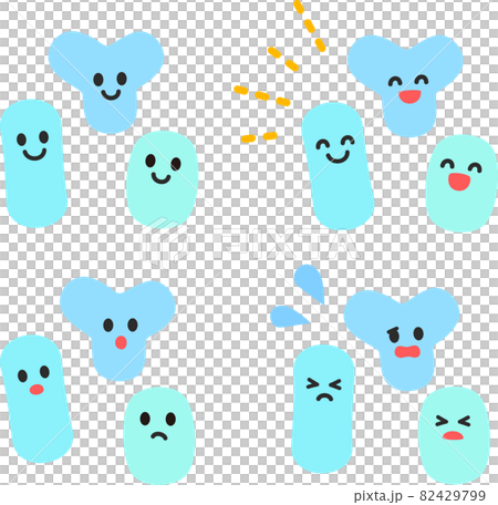 善玉菌のキャラクターのイラストセット 善玉菌のキャラクターのイラストセット 82429799