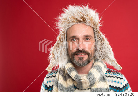 Hipster fashion winter accessories. Mature handsome Hipster fashion winter accessories. Mature handsome 82430520