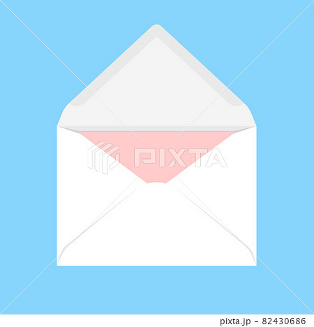Open white envelope with pink sheet of paper Open white envelope with pink sheet of paper 82430686