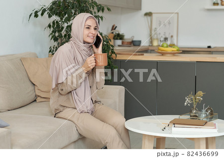 Woman Having Phone Call Woman Having Phone Call 82436699