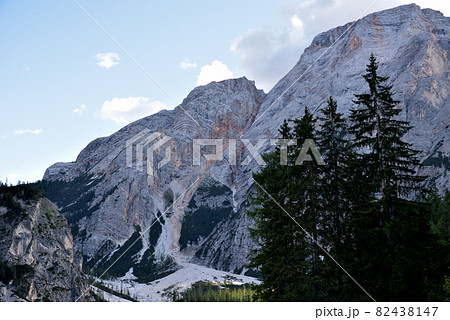 The rocks of the Croda del Becco at the head of Lake Braies The rocks of the Croda del Becco at the head of Lake Braies 82438147