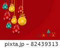 flat art and cartoon design for christmas ornament decorate on red background 82439313