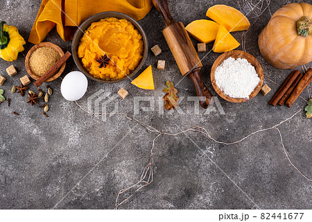 Ingredient for cooking pumpkin pie Ingredient for cooking pumpkin pie 82441677