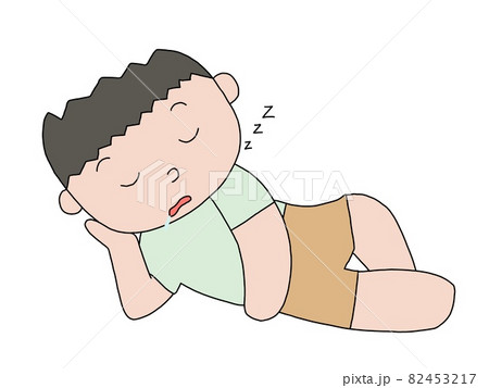 横寝姿 昼寝のイラスト素材