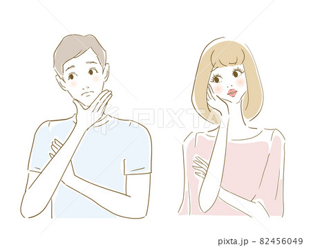 悩む30代男女 悩む30代男女 82456049