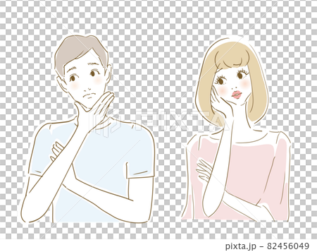 悩む30代男女 悩む30代男女 82456049