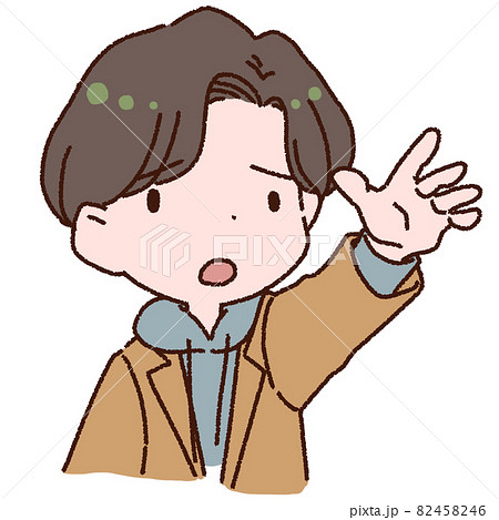 心配して撫でて慰めてくれる男性のイラスト素材 4546