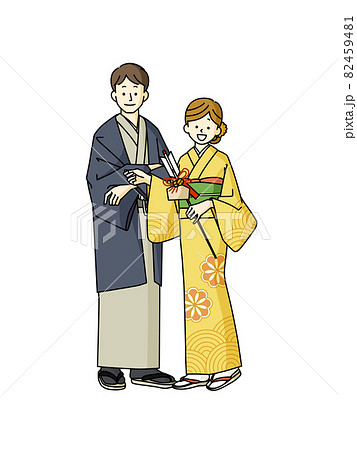 着物姿の男女 着物姿の男女 82459481