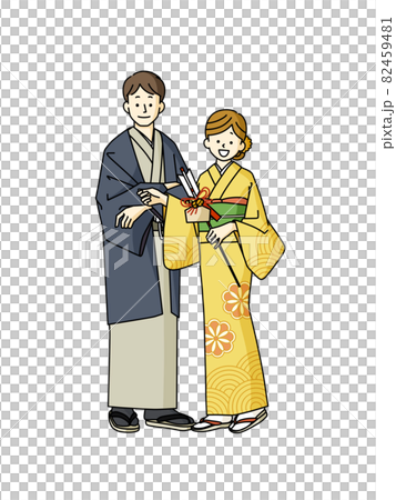 着物姿の男女 着物姿の男女 82459481