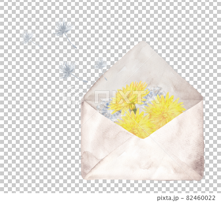 Letters and dandelions watercolor illustrations 82460022