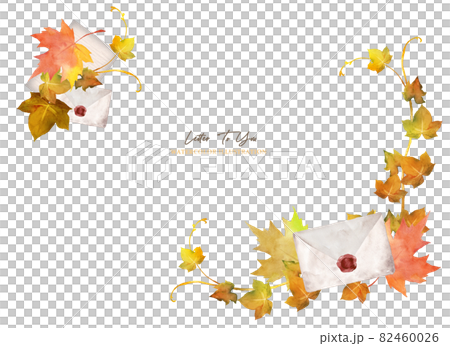 Letter and autumn leaves frame 82460026