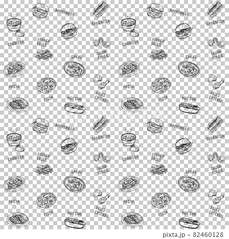 Fast food menu background material hand-painted line drawing Fast food menu background material hand-painted line drawing 82460128