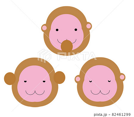 言わ猿聞か猿見猿のイラスト素材