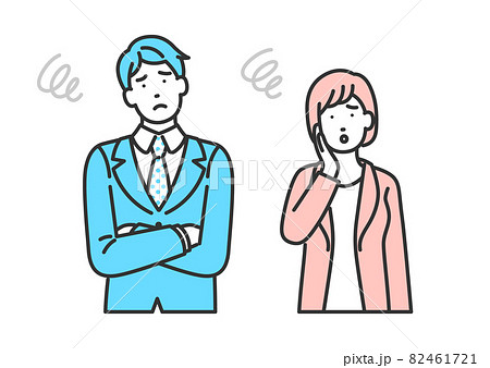 困っている男女のビジネスパーソン 82461721