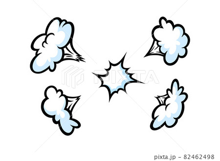 Comic boom smoke effect. Puff and burst clouds...のイラスト素材 [82462498] - PIXTA