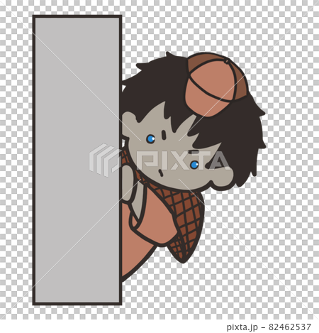 跟踪中的年輕偵探（男 2）從後面看著你 82462537