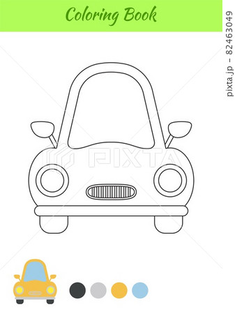Coloring book car for children. Printable worksheet. Educational activity page for preschool years kids and toddlers with transport. Cartoon colorful vector illustration. 82463049